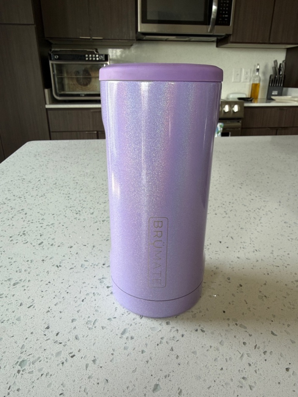 Brumate Purple Shimmer Slim Can Cooler With Lid